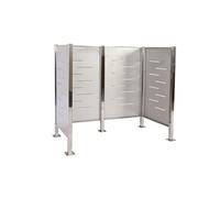 Cache-poubelle HWC-J55 Habillage de poubelle 150x165x85cm métal inox