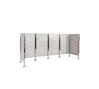 Cache-poubelle HWC-J55 Habillage de poubelle150x325x85cm métal inox