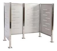 Cache-poubelle HWC-J55 Habillage de poubelle 150x165x85cm métal inox