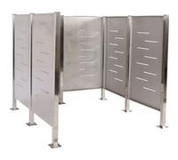 Cache-poubelle MENDLER HWC-J55 Habillage de poubelle 151x165x165cm métal inox Gris G