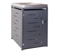 Cache Poubelle Simple avec bac à Plantes 125x69x84 cm Acier galvanisé Acier Inoxydable Extensible Anthracite 04_0005709