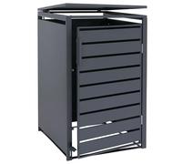 Cache-Poubelle Simple HWC-Q75, Cache-Poubelle, Couvercle à pédale en métal, 116 x 68 x 89 cm, 35 kg - Anthracite