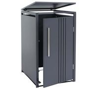 Cache-Poubelle Simple HWC-Q76, Cache-Poubelle, avec Couvercle et pédale en métal, 116 x 68 x 89 cm, 35 kg - Anthracite