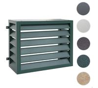 Cache pour climatisation/échangeur thermique HWC-O43, cache pour grille de protection, métal 73 x 97 x 38 cm ~ vert