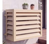 Cache pour climatiseur/échangeur thermique HWC-O43, cache pour grille de protection, métal 73 x 97 x 38 cm ~ aspect chêne