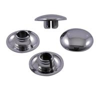Cache pour vis hexagonales M8, lot de quatre pièces, revêtement chrome | Jeu comprenant 4 capuchons destinés aux têtes à six pans format M huit, finition brillante argentée, adapté au filetage prévu