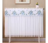 Cache-poussière du Radiateur avec Bordure en Dentelle Florale 40 à 220 cm | Dessus en Tissu Épais, Fixation Par Sangles, Tricot peigné, Installation Sans Perçage(Blue,60x20x70cm/24x8x28in)