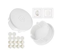 Cache-prise, 16 pièces, en blanc, protection de prise contre la poussière, les éclaboussures, pour prise SchuKo type F, couvercle pour bloc multiprise, prise multiple, enrouleur de câble, cuisine