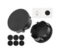 Cache-prise, 8 pièces, en noir, protection de prise contre la poussière, les éclaboussures, pour prise SchuKo type F, couvercle pour bloc multiprise, multiprise, enrouleur de câble, cuisine, atelier