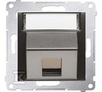 Cache prise tél. 1 voie anthracite SIMON54 DKP1S.01/48