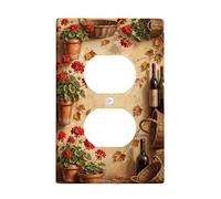Cache-prises duplex en plastique rustique pour bouteilles de vin - Rouge automne - Taille standard - Pour la maison, le salon, la chambre à coucher, la salle de bain