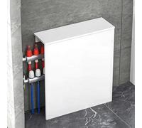 Cache Radiateur À 3 Faces Salle De Bain, Sans Perçage, Meuble Cache Vanne | PVC Pour Humidité, Plusieurs Tailles, Tablette, Cache Vannes Chauffage, Pour Salle De Bain Buanderie(70x80x15cm)
