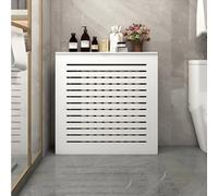 Cache-radiateur avec grille à persiennes et étagère supérieure - Meuble chauffant décoratif pour salle de bain, salon, chambre à coucher - Support mural