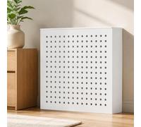 Cache Radiateur Blanc, Meuble Cache Radiateur, Cache Chauffage Décoratif, | Panneau Ajouré Floral Avec Tablette Supérieure, Design Moderne Façade Ventilée Pour Salon(White2,50x15x80cm)