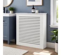 Cache Radiateur Blanc, Meuble Cache Radiateur, Cache Chauffage Décoratif, | Panneau Ajouré Floral Avec Tablette Supérieure, Design Moderne Façade Ventilée Pour Salon(White3,70x20x60cm)