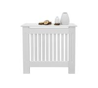 Cache-Radiateur Chauffage Moderne - 78x19x82cm - Blanc Etagère en Bois MDF