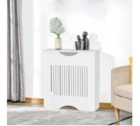 Cache-radiateur couverture de radiateur design contemporain lattes verticales pour maison salon panneaux MDF 78 x 19 x 82 cm blanc