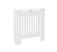 Cache-radiateur - HOMCOM - couverture radiateur grille d'aération verticale à lattes - 78L x 19l x 81H cm - en bois Blanc