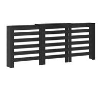 Cache-radiateur en bois d'ingénierie - vidaXL - Chêne Noir - 205x21,5x83,5 cm - Design à lames verticales
