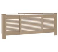 Cache-radiateur, habillage de radiateur en MDF avec surface de rangement et design en lamelles, pour radiateurs centraux, systèmes de chauffage mural et intérieur. Couleur : marron. Dimensions : 172 x