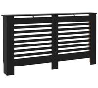 Cache-radiateur, habillage de radiateur en MDF avec surface de rangement et design en lamelles, pour radiateurs centraux, systèmes de chauffage mural et intérieur. Couleur : noir. Dimensions : 112 x 1