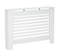 Cache-radiateur - HOMCOM - à lattes panneau cabinet couverture radiateur mobilier - MDF - 112x19x81cm - blanc