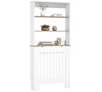Cache-radiateur - HOMCOM - grille à lattes - 3 étagères - bois - 78x19x165cm - blanc et chêne