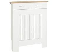HOMCOM Cache-radiateur avec Tiroir de Rangement 78 x 19 x 97 cm Blanc | Meuble Cache-radiateur, Bois à Lattes Verticales, pour Salon et Chambre