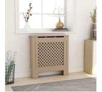 Cache-radiateur MDF - vidaXL - 78 cm - Brun - Design à lattes - Étagère intégrée - Robuste - Durable - Assemblage requis