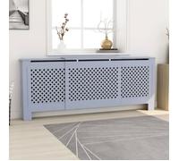 Cache-radiateur MDF - vidaXL - Gris - 205 cm - Réglable de 142 à 205 cm - Design à lattes modernes - Étagère intégrée