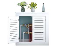 Cache-radiateur moderne blanc avec portes ventilées - Protection de chauffage sûre pour la maison et le bureau, 90 x 80 x 20 cm - Solution de mobilier élégante et fonctionnelle