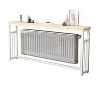 Cache-radiateur multifonction avec cadre en acier épais et plateau en bois pour salon et bureau
