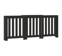 Cache-radiateur noir 205x21,5x83,5 cm bois d'ingénierie