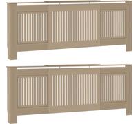 vidaXL : Housse de radiateur, 2 pièces, chêne Sonoma, 205 x 20,5 x 81,5 cm
