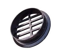 Cache-siphon rond en fonte 525 cm amovible avec trous de drainage pour terrasse, cave, cour - Noir - 200 mm
