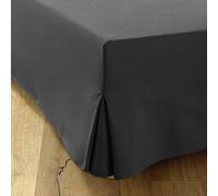 Cache-Sommier 135x190 Gris - 4 Volants de 30 cm pour Lit Adulte avec Sommier - Protège Sommier 135 x 190 Fabriqué en Europe - Jupe de Lit 135x190 - Housse Sommier 135x190 - Dessus de Sommier Intégral