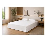 Cache-sommier 140 x 190 cm Double Gaze de Coton GAÏA Blanc - Qualité Haut de Gamme