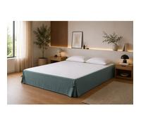 Cache-sommier 140 x 190 cm Double Gaze de Coton GAÏA Bleu canard - Qualité Haut de Gamme