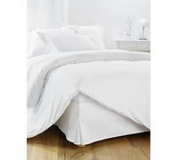 Cache-Sommier 140x190 Blanc - 4 Volants de 30 cm pour Lit 140 x 190 avec Sommier - Jupe de Lit 140x190 Fabriqué en Europe - Protège Sommier 140 x 190 - Housse Sommier 140x190 - Dessus de Sommier