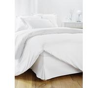 Cache-Sommier 140x200 Blanc - 4 Volants de 30 cm pour Lit 140 x 200 avec Sommier - Jupe de Lit 140x200 - Fabriqué en Europe - Protège Sommier 140 x 200 - Housse Sommier 140x200 - Dessus de Sommier