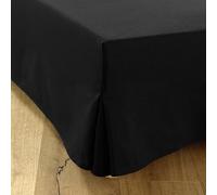 Cache-Sommier 140x200 Noir - 4 Volants de 30 cm pour Lit 140 x 200 avec Sommier - Jupe de Lit 140x200 - Fabriqué en Europe - Protège Sommier 140 x 200 - Housse Sommier 140x200 - Dessus de Sommier