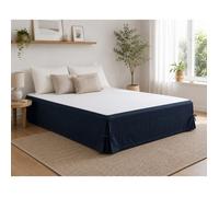 Cache-sommier 160 x 200 cm Double Gaze de Coton GAÏA Marine - Qualité Haut de Gamme