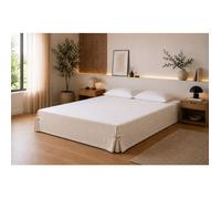 Cache-sommier 160 x 200 cm Double Gaze de Coton GAÏA Pampa - Qualité Haut de Gamme