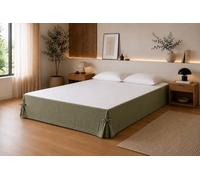 Cache-sommier 160 x 200 cm Double Gaze de Coton GAÏA Romarin - Qualité Haut | Toucher ultra doux et aérien