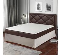 Cache-Sommier 180x200 Beige - 4 Jupes de 30 cm pour Lit 180 x 200 avec Sommier - Couvre Sommier 180x200 - Fabriqué en Europe - Protège Sommier 180 x 200 - Housse Sommier 180x200 - Dessus de Sommier