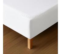 Cache Sommier 200x200 Blanc - Tissu Doux et Extensible - Rendu Impeccable - Facile à Installer