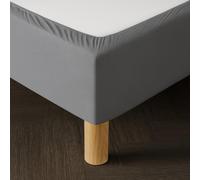 Cache Sommier 200x200 Gris - Tissu Doux et Extensible - Rendu Impeccable - Facile à Installer