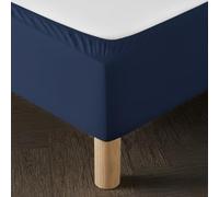 Cache Sommier 90x200 Bleu - Tissu Doux et Extensible - Rendu Impeccable - Facile à Installer