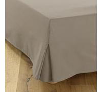 Cache-Sommier 90x200 Taupe - 4 Volants de 30 cm pour Lit 90 x 200 avec Sommier - Jupe de Lit 90x200 Fabriqué en Europe - Protège Sommier 90 x 200 - Housse Sommier 90x200 - Dessus de Sommier