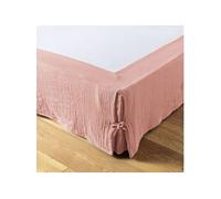 Cache-Sommier à Nouettes 140x190cm Gaze de Coton Rose Pêche - OUREA -